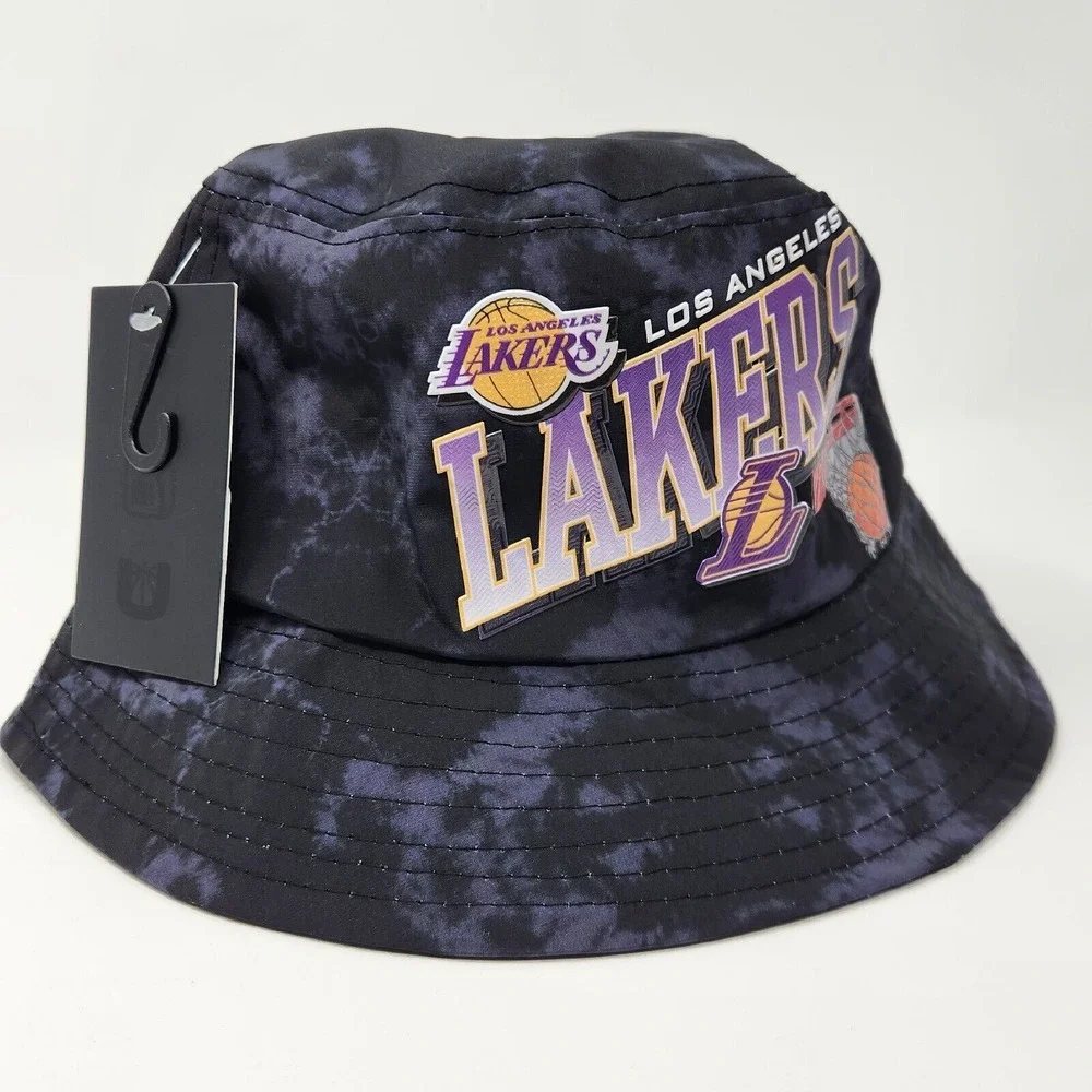 Los Angeles LA Lakers Bucket‎ Hat Tie Dye Black Blue One Size Fits NBA Official